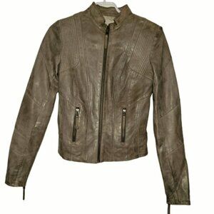 Vintage khaki leather jacket